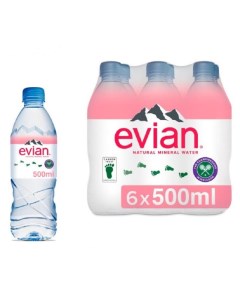 Вода минеральная природная негазированная ПЭТ 0 5л 6шт уп Evian