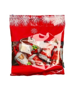 Фигурки Санта Клаус из молочного шоколада в пакете 63 г Chocoland