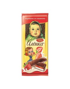 Шоколад молочный с начинкой клубника сливки 87 г Аленка