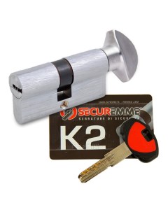 Цилиндр К2 ключ вертушка 60 мм 30 30 никель Securemme