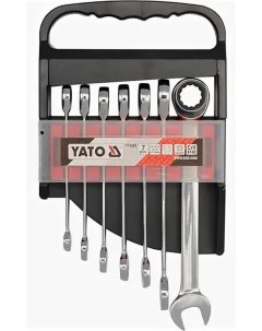 Набор ключей комбинированных с трещоткой 7 пр 10 12 15 17 19 мм в пластм держат Yato