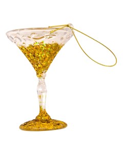 Елочная игрушка Бокал шампанского 1 шт золотистый Actuel
