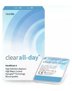 Контактные линзы Clear All Day 6 линз R 8 6 2 25 Clearlab