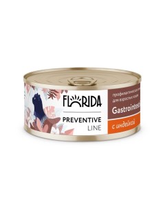Консервы для кошек Preventive Line для пищеварения с индейкой 24шт по 100г Florida