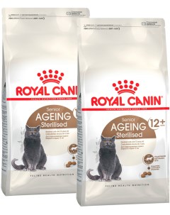 Сухой корм для кошек Ageing Sterilised 12 для стерилизованных 2 шт по 0 4кг Royal canin
