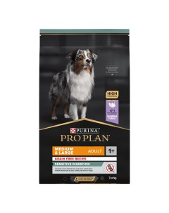 Сухой корм для собак беззерновой при чувствительном пищеварении с индейкой 7 кг Pro plan