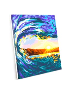 Картина по номерам на холсте Волна на закате AC126 40 50 Art on canvas