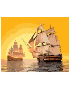 Картина по номерам Два корабля в океане Х 6612 Рыжий кот