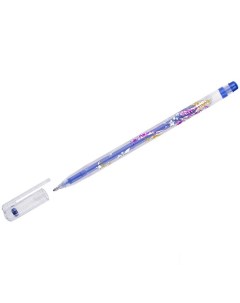 Ручка гелевая Glitter Metal Jell 0 8мм синий с блестками 12шт MTJ 500GLS D Crown