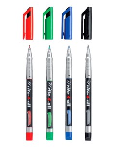 Маркер ручка перманентный 0 7мм Write 4 All 4 цвета Stabilo
