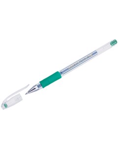 Ручка гелевая Hi Jell Grip 0 35мм зеленый резиновая манжетка 12шт HJR 500R Crown