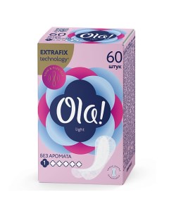 Женские ежедневные ультратонкие прокладки Light без аромата 60 Ola