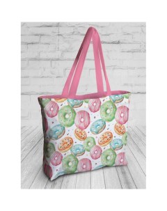 Текстильная женская сумка на молнии Пончики Joyarty
