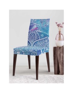 Декоративный велюровый чехол на стул со спинкой Облачные кружева Joyarty