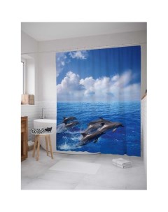 Штора для ванной Прыгающие дельфины 180х200 см Joyarty