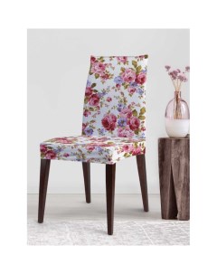 Декоративный велюровый чехол на стул со спинкой Изобилие цветов Joyarty