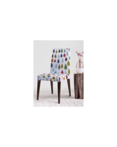 Декоративный чехол на стул Красочная влага со спинкой велюровый Joyarty