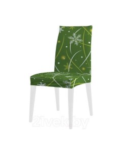 Декоративный чехол на стул Приятные снежинки со спинкой велюровый Joyarty