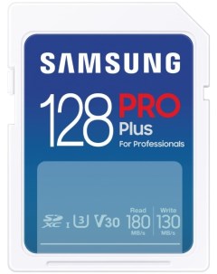 Карта памяти 128GB MB SD128S EU PRO Plus SDXC Class 10 A2 V30 UHS I U3 130 180MB s Samsung