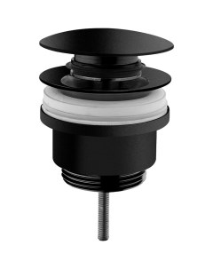 Донный клапан Origin A4514936 для раковин с переливом нажимной матовый черный Vitra