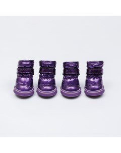 Ботинки дутики для собак M фиолетовые Petmax