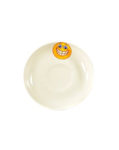 Тарелка десертная керамика 15 см круглая Смайлики 3С0816 Добрушский фарфоровый завод