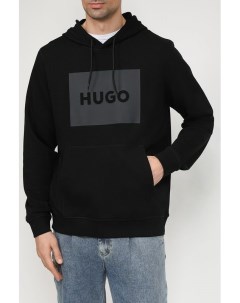 Хлопковое худи с логотипом бренда Hugo