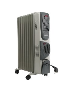 Масляный электрообогреватель с терморегулятором BB 20Т 9 секций 2000 вт площадь обогрева 20 кв м Oasis