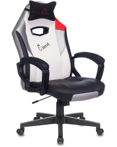 Кресло игровое HERO QUEEN черный белый эко кожа с подголов крестовина пластик Zombie