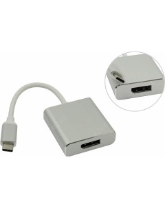 Кабель USB 3 1 Type C M DisplayPort f 15см серебристый CU422M Vcom
