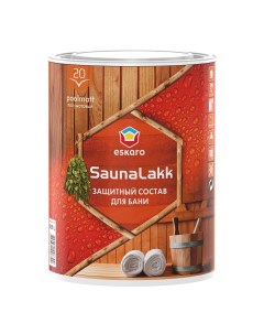 Лак Saunalakk для бань и саун акрилатный бесцветный 0 95 л Eskaro