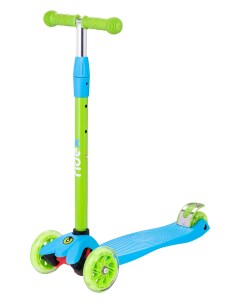 Трёхколёсный самокат Snappy 2 0 3D детский голубой зеленый со светящимися колёсами Ridex