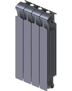 Радиатор биметаллический Monolit 500 4 секции нижнее левое подключение титан Rifar