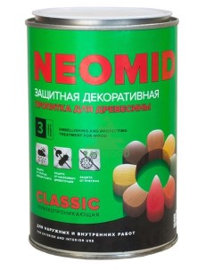 Защитно декоративная пропитка для дерева Bio Color Classic полуматовая 0 9 л Neomid