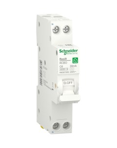 Автоматический выключатель дифференциального тока SE RESI9 ДИФ 1P N С 6А 6000A 30мА 18mm Schneider electric