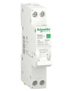 Автоматический выключатель дифференц тока ДИФ 1P N С 6А 6000A 30мА тип AC SE RESI9 Schneider electric