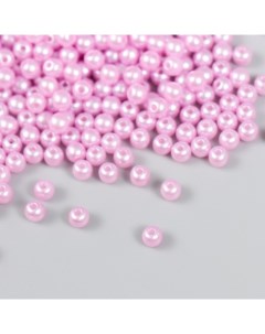 Набор бусин пластик диаметр 4 мм 25 гр светло розовый Рукоделие