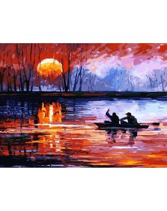 Картина по номерам Рыбалка на озере 30x40 Белоснежка