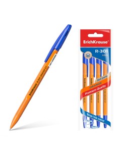 Ручка шариковая Orange R 301 Stick синяя 4 шт Erich krause