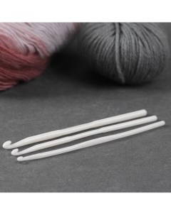 Набор крючков для вязания d 4 5 6 мм 14 см 3 шт цвет белый Арт узор