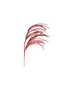 Ветка декоративная с глиттером 71 см красный Азалия