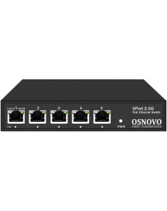 Коммутатор PoE SW 5D 1 60W 2 5G Ethernet на 5 RJ45 портов Osnovo