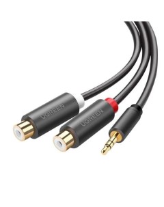 Кабель аудио AV109 3 5mm Male to 2RCA Female Cable Длина 25 см Цвет серый Ugreen