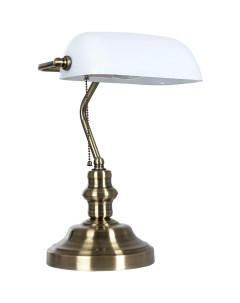 Настольная лампа Banker A2493LT 1AB Белая Античная бронза Arte lamp