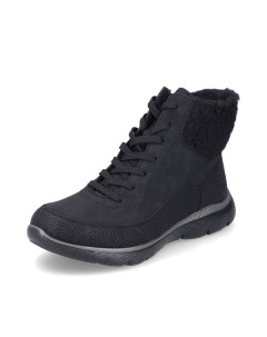 Черные утепленные ботинки из экокожи Rieker