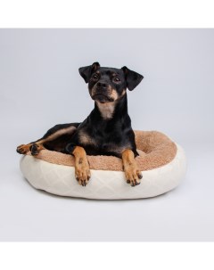 Лежак круглый для собак и кошек 50x10 см бежевый Petmax