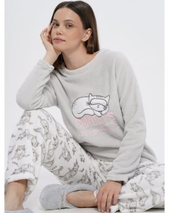 Теплая махровая пижама для сна с котиками Твое
