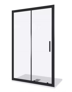 Душевая дверь в нишу Cofe 120х190 профиль черный стекло прозрачное Good door