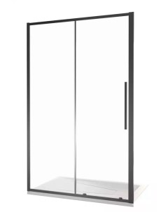 Душевая дверь в нишу Idea 140х195 профиль черный стекло прозрачное Good door