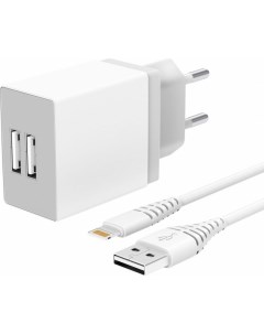 Универсальное сетевое зарядное устройство CH 6A06 2 USB 2 1A дата кабель Lightning Akai